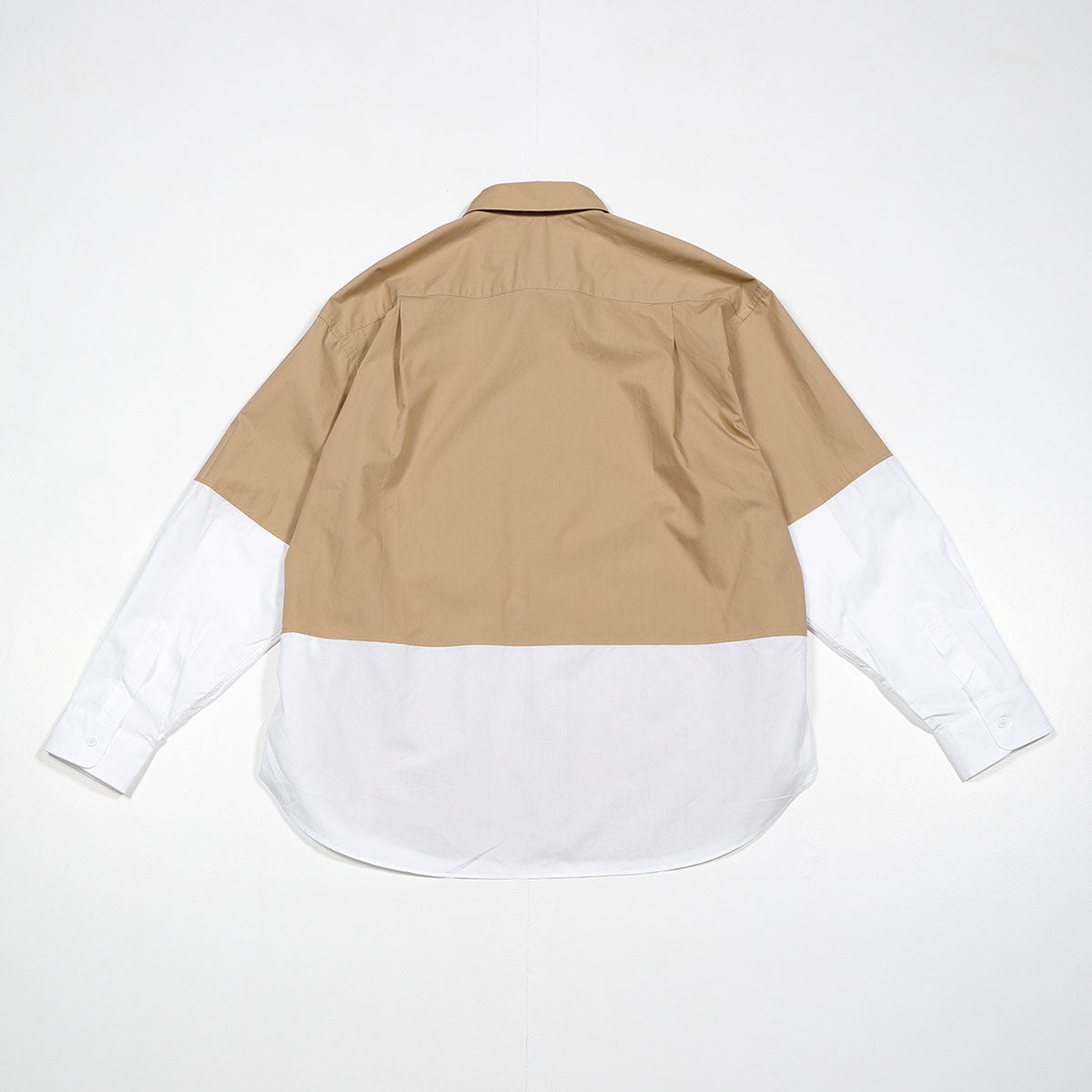 Switching Shirt [WR4-SH006] Beige/White