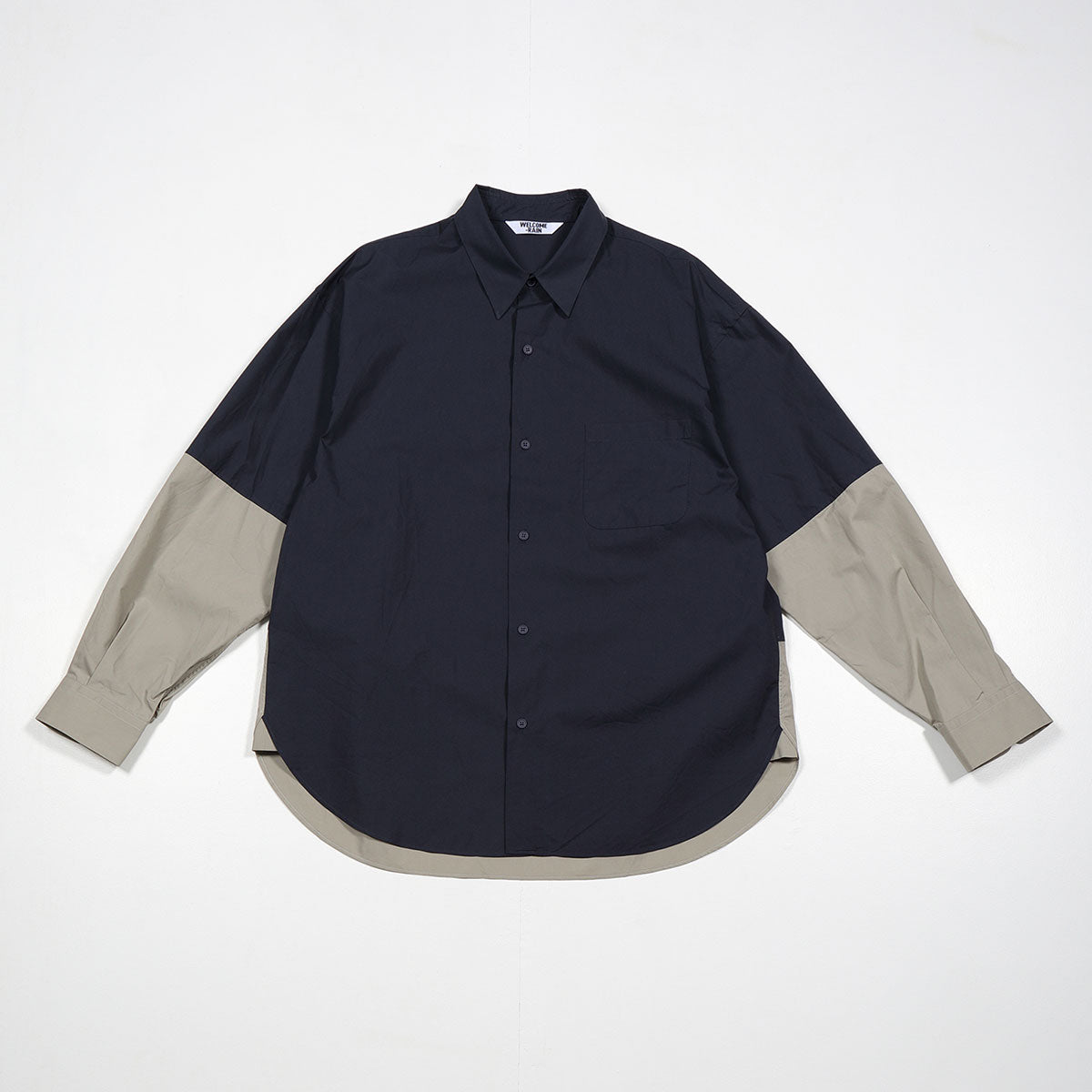 Switching Shirt [WR4-SH006] Navy/Grey