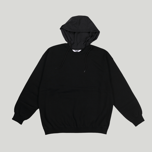 CREW NECK HOODIE [WR1-SW002A] Black × Black Poly