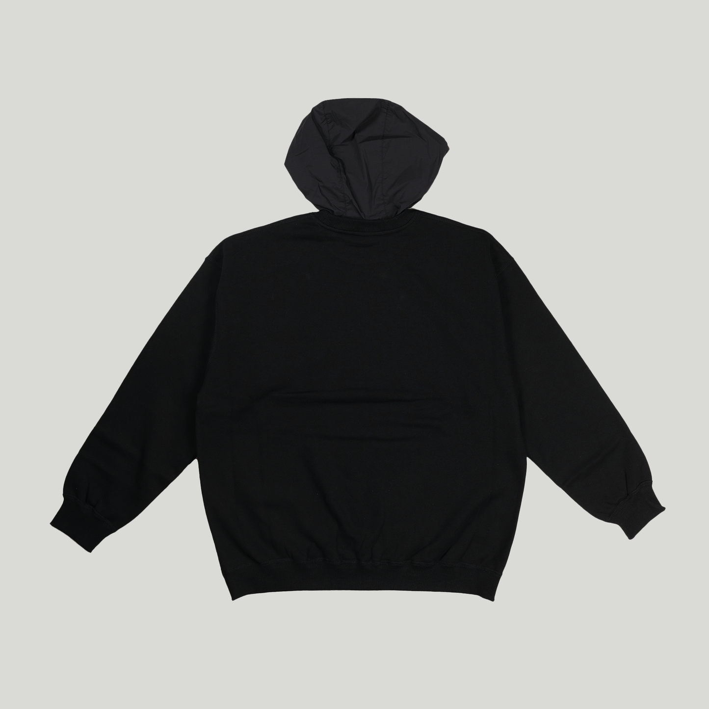 CREW NECK HOODIE [WR1-SW002A] Black × Black Poly