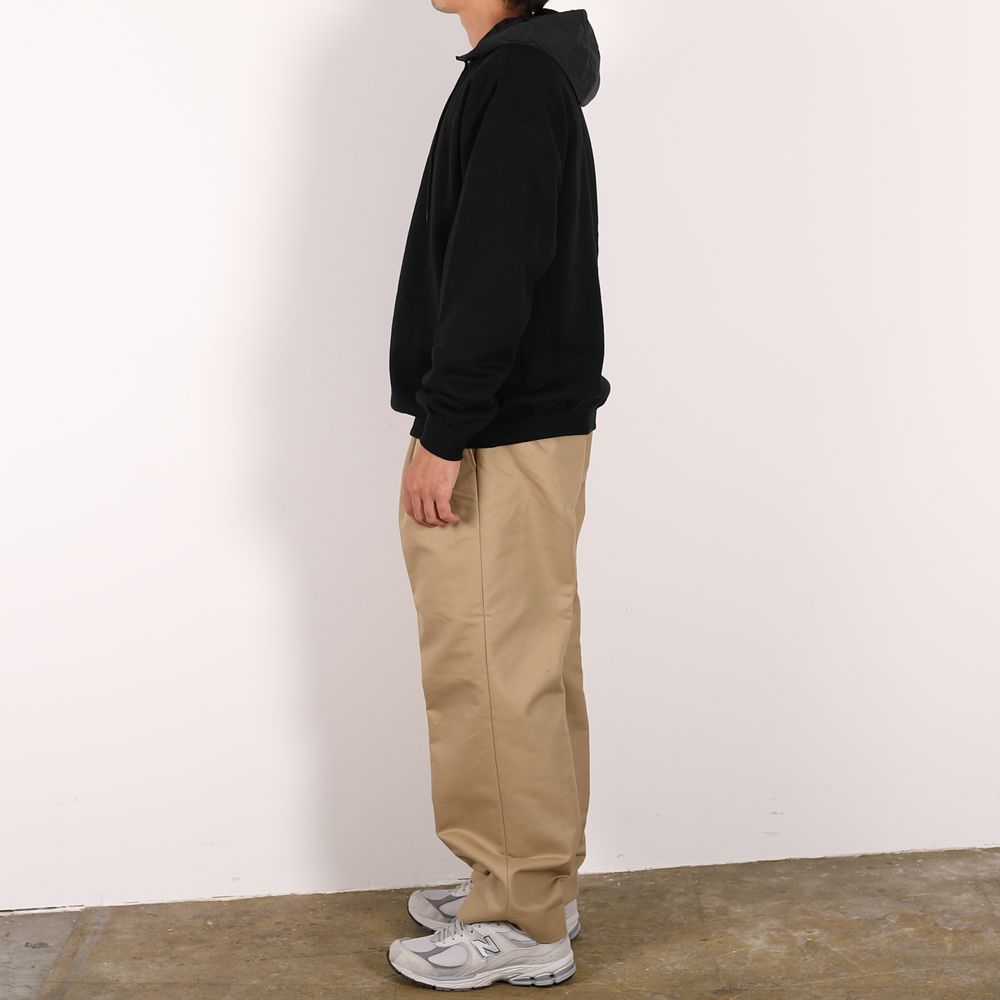CREW NECK HOODIE [WR1-SW002A] Black × Black Poly