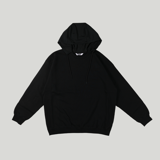 CREW NECK HOODIE [WR1-SW002B] Black ×Black