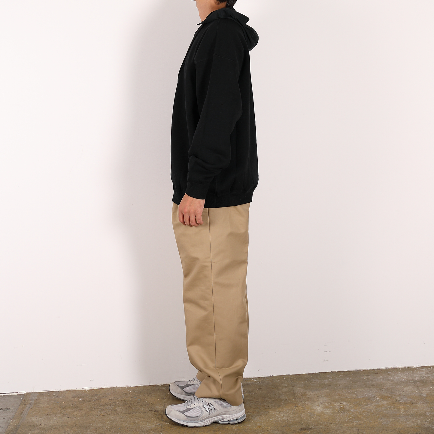CREW NECK HOODIE [WR1-SW002B] Black ×Black