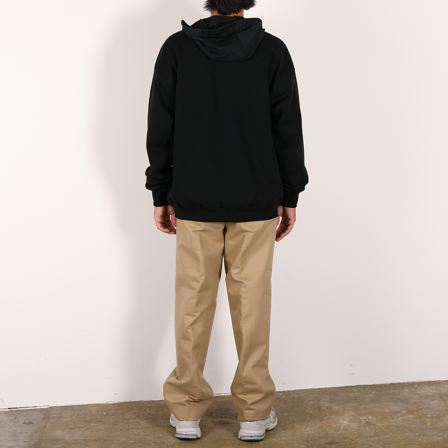 CREW NECK HOODIE [WR1-SW002B] Black ×Black