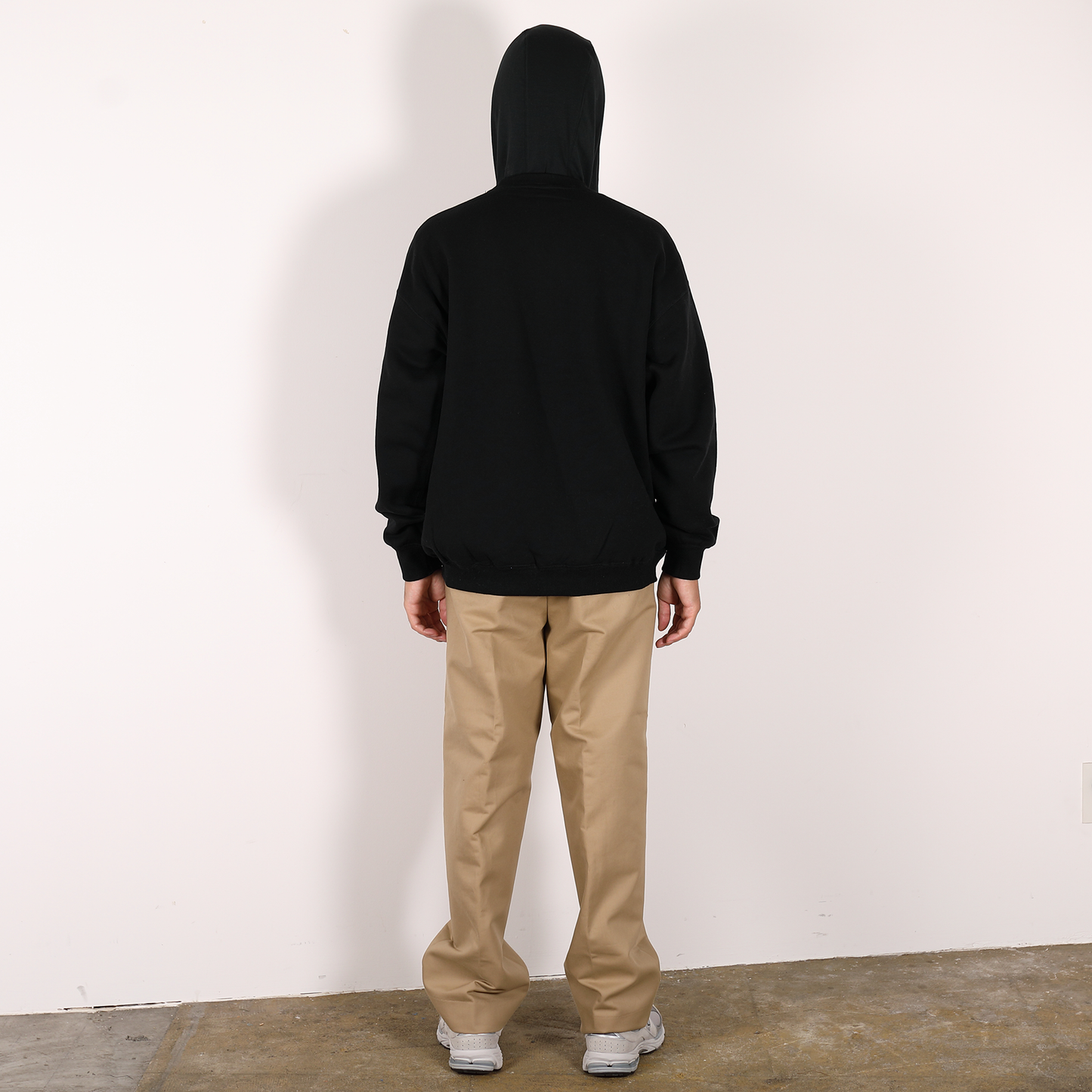 CREW NECK HOODIE [WR1-SW002B] Black ×Black