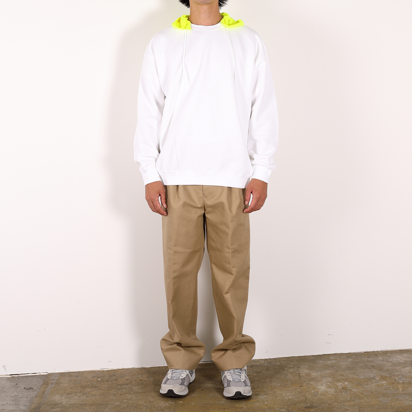 CREW NECK HOODIE [WR1-SW002B] White ×N,Yellow