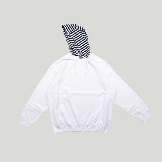 CREW NECK HOODIE [WR1-SW002C] White ×Navy