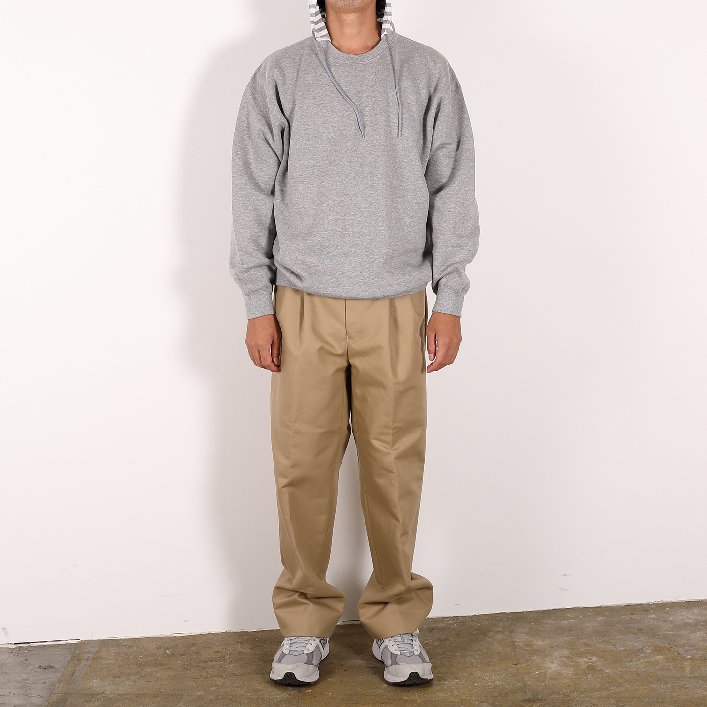 CREW NECK HOODIE [WR1-SW002C] Grey × Grey