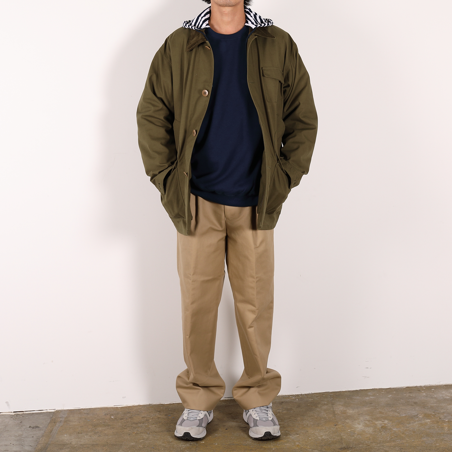 CREW NECK HOODIE [WR1-SW002C] Navy × Navy