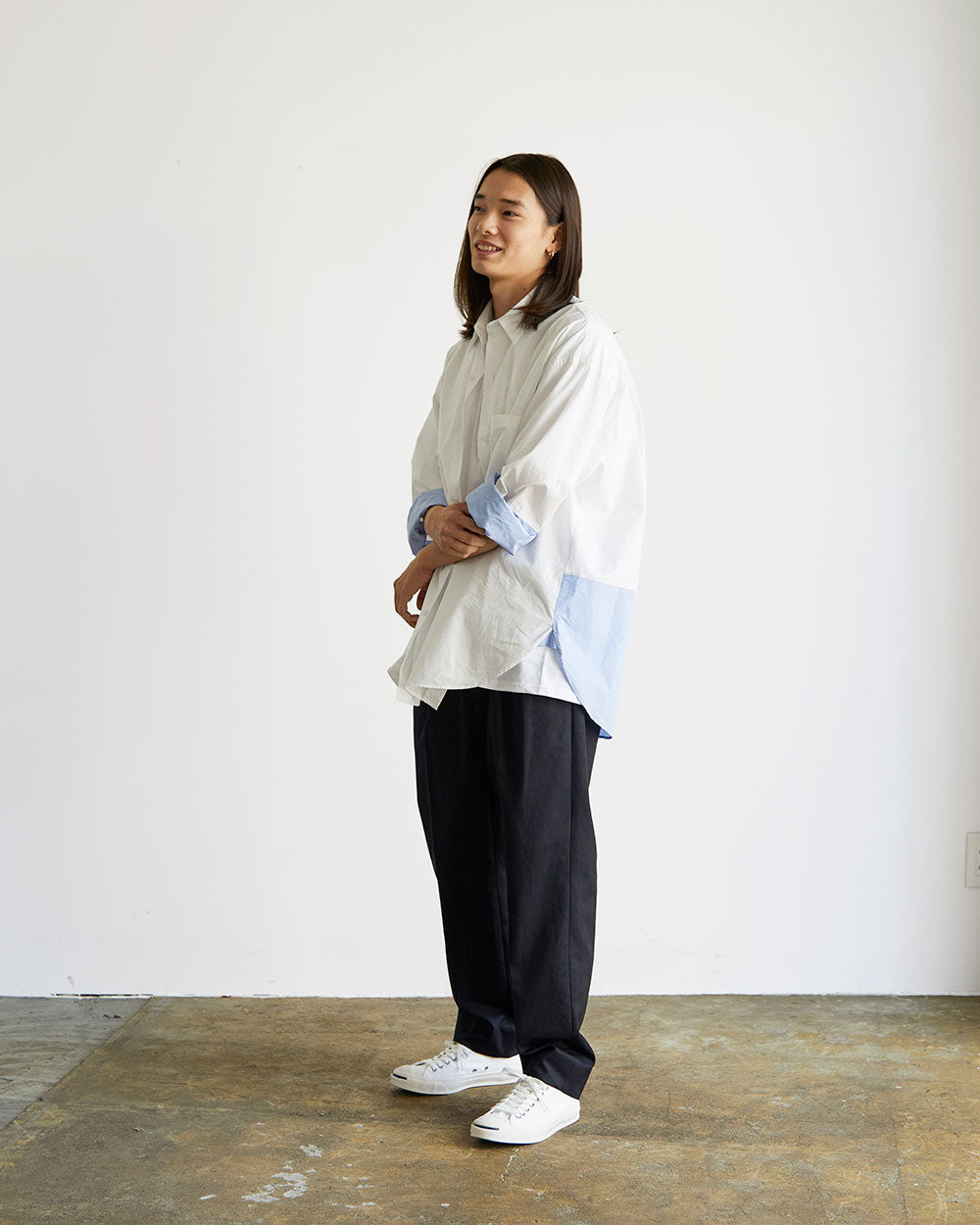 Switching Shirt [WR4-SH006] White/Sax
